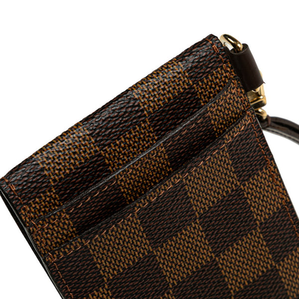 ルイ ヴィトン ダミエ ポルトカルトID バンドリエール カードケース N60016 ブラウン PVC レザー レディース LOUIS VUITTON 【中古】