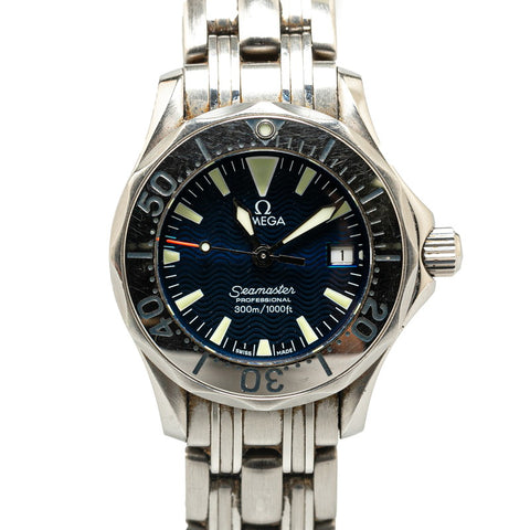 オメガ シーマスター プロフェッショナル 300 腕時計 2283.80 クオーツ ブルー文字盤 ステンレススチール レディース OMEGA 【中古】
