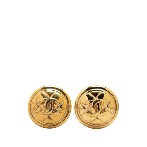 シャネル ココマーク ラウンド マトラッセ イヤリング ゴールド メッキ レディース CHANEL 【中古】