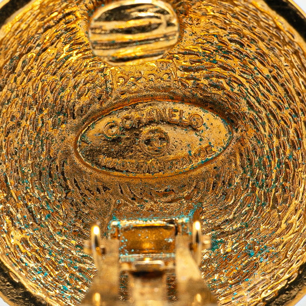 シャネル ココマーク ラウンド マトラッセ イヤリング ゴールド メッキ レディース CHANEL 【中古】