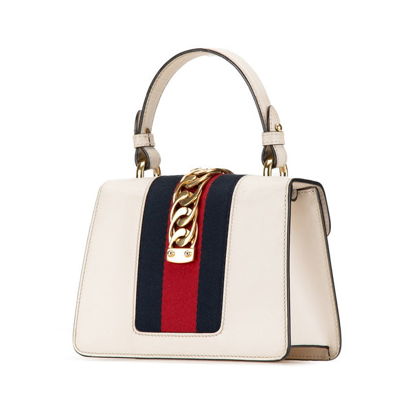 グッチ シルヴィ ハンドバッグ ショルダーバッグ 2WAY 470270 ホワイト レザー レディース GUCCI 【中古】