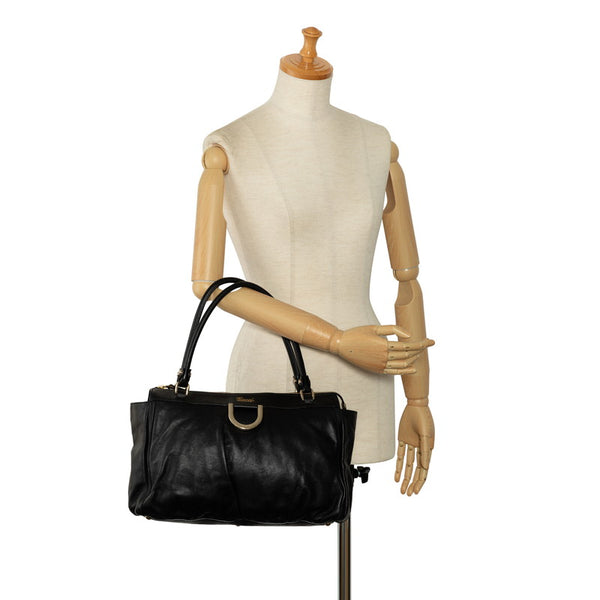 グッチ アビー ハンドバッグ トートバッグ 189831 ブラック レザー レディース GUCCI 【中古】