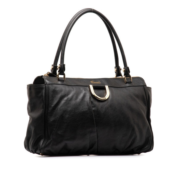 グッチ アビー ハンドバッグ トートバッグ 189831 ブラック レザー レディース GUCCI 【中古】