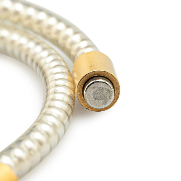 シャネル チューブ ネックレス ホワイト ゴールド フェイクパール メッキ レディース CHANEL 【中古】