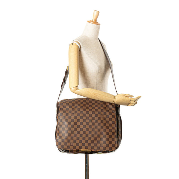 ルイ ヴィトン ダミエ バスティーユ 斜め掛け ショルダーバッグ N45258 ブラウン PVC レザー メンズ LOUIS VUITTON 【中古】