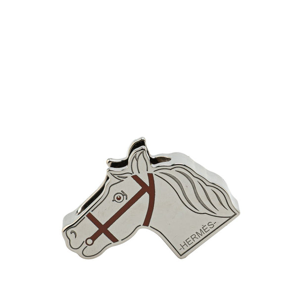 エルメス カドリージュ スカーフリング シルバー ブラウン メタル レディース HERMES 【中古】