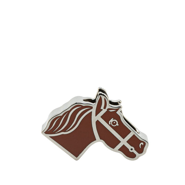 エルメス カドリージュ スカーフリング シルバー ブラウン メタル レディース HERMES 【中古】