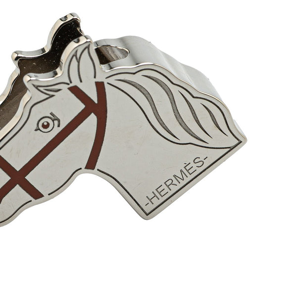 エルメス カドリージュ スカーフリング シルバー ブラウン メタル レディース HERMES 【中古】