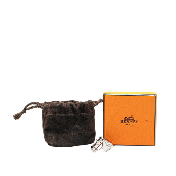 エルメス カドリージュ スカーフリング シルバー ブラウン メタル レディース HERMES 【中古】