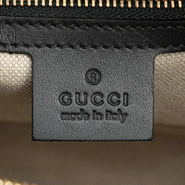 グッチ GGキャンバス シェリーライン ボストンバッグ ショルダーバッグ 2WAY 247205 グレー ブラウン キャンバス レザー レディース GUCCI 【中古】