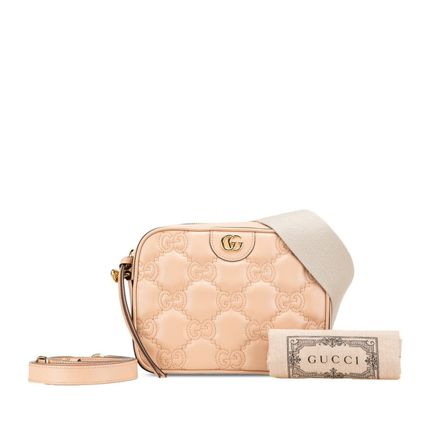 グッチ GGマトラッセ スモール 斜め掛け ショルダーバッグ 702234 ベージュ レザー レディース GUCCI 【中古】