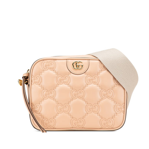 グッチ GGマトラッセ スモール 斜め掛け ショルダーバッグ 702234 ベージュ レザー レディース GUCCI 【中古】