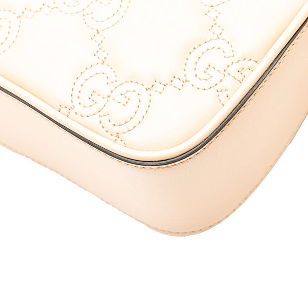 グッチ GGマトラッセ スモール 斜め掛け ショルダーバッグ 702234 ベージュ レザー レディース GUCCI 【中古】