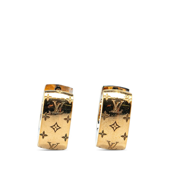 ルイ ヴィトン ブックレドレイユ ナノグラム ピアス M00397 ゴールド シルバー メッキ レディース LOUIS VUITTON 【中古】