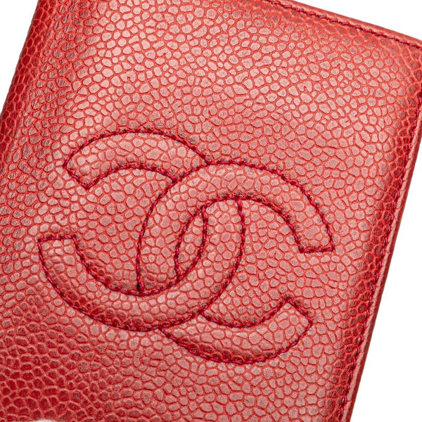 シャネル ココマーク カードケース 名刺入れ レッド キャビアスキン レディース CHANEL 【中古】