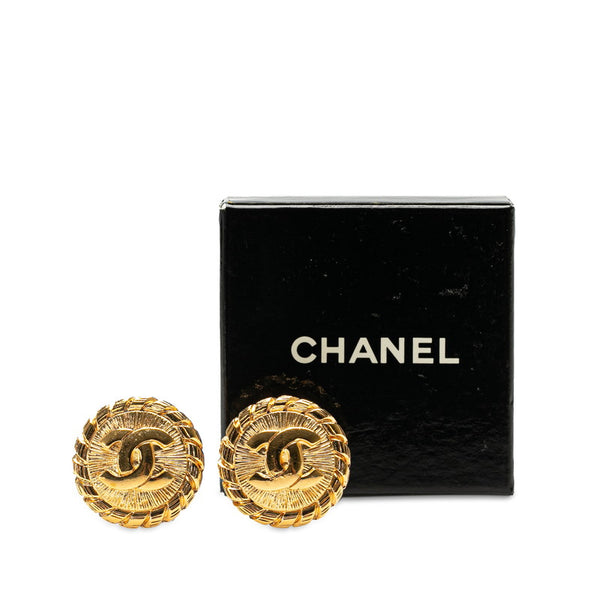 シャネル ヴィンテージ ココマーク チェーンラウンド イヤリング ゴールド メッキ レディース CHANEL 【中古】