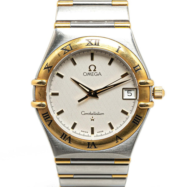 オメガ コンステレーション 腕時計 クオーツ ホワイト文字盤 ステンレススチール メッキ メンズ OMEGA 【中古】