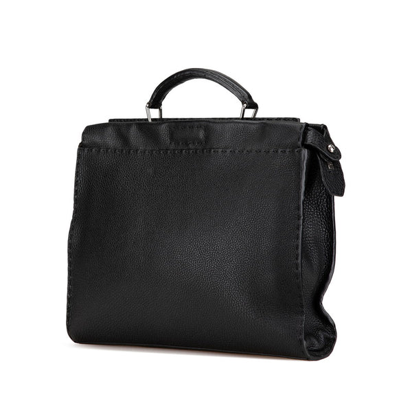 フェンディ ピーカブー フィット セレリア ハンドバッグ ビジネスバッグ 7VA406 ブラック レザー メンズ FENDI 【中古】