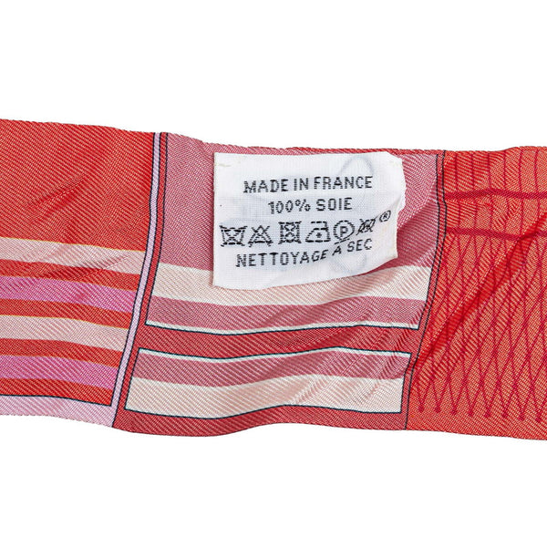 エルメス ツイリー 馬 スカーフ ピンク レッド マルチカラー シルク レディース HERMES 【中古】