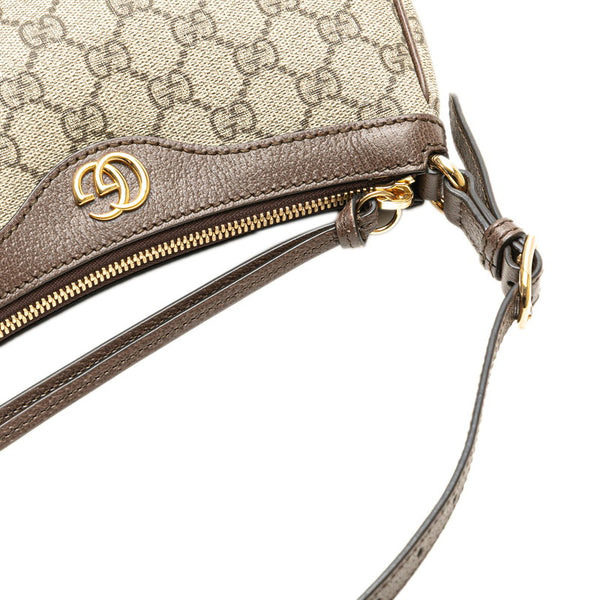 グッチ GGスプリーム オフィディア スモール ショルダーバッグ 735145 ブラウン PVC レザー レディース GUCCI 【中古】