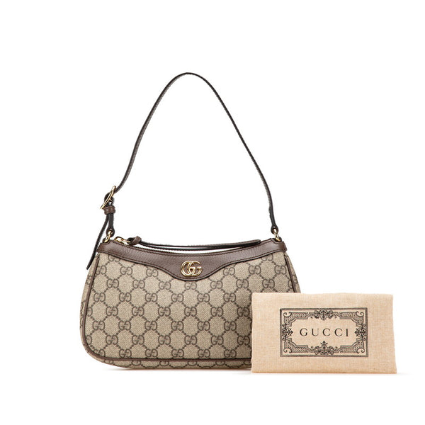 グッチ GGスプリーム オフィディア スモール ショルダーバッグ 735145 ブラウン PVC レザー レディース GUCCI 【中古】
