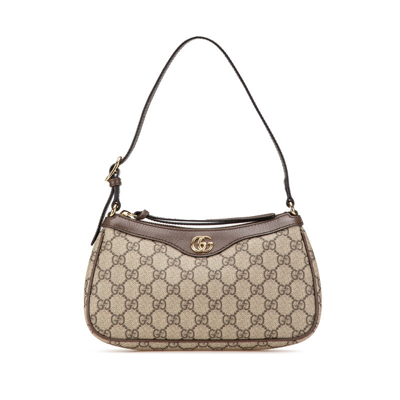 グッチ GGスプリーム オフィディア スモール ショルダーバッグ 735145 ブラウン PVC レザー レディース GUCCI 【中古】