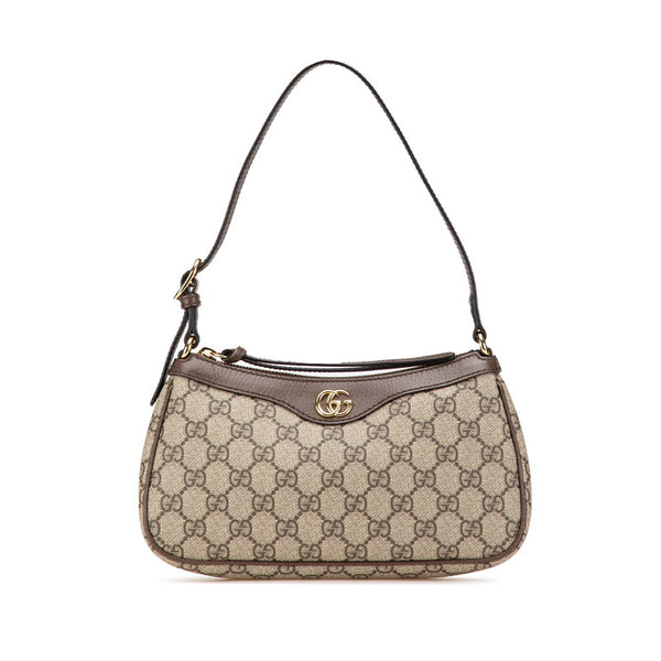 グッチ GGスプリーム オフィディア スモール ショルダーバッグ 735145 ブラウン PVC レザー レディース GUCCI 【中古】