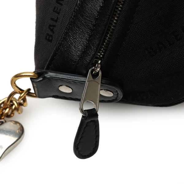バレンシアガ スーベニアXS ボディバッグ ウエストバッグ 518163 ブラック キャンバス レザー レディース BALENCIAGA 【中古】