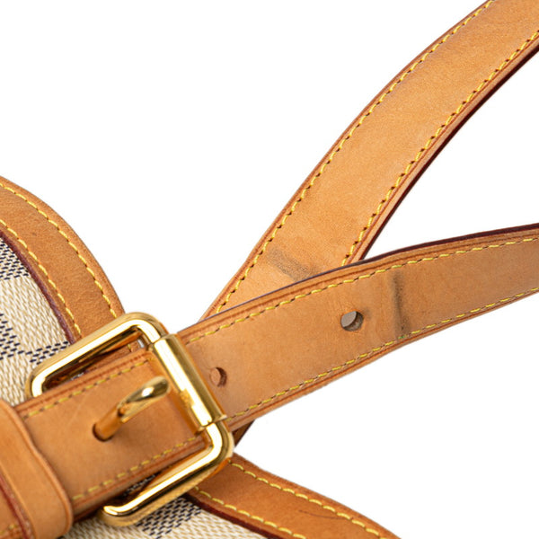 ルイ ヴィトン ダミエ アズール ハムステッドMM ショルダーバッグ トートバッグ N51206 ホワイト PVC レザー レディース LOUIS VUITTON 【中古】