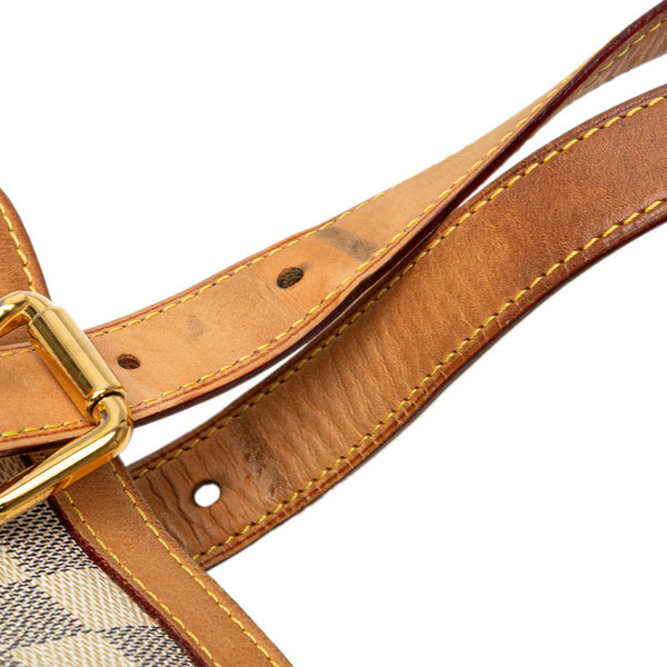 ルイ ヴィトン ダミエ アズール ハムステッドMM ショルダーバッグ トートバッグ N51206 ホワイト PVC レザー レディース LOUIS VUITTON 【中古】
