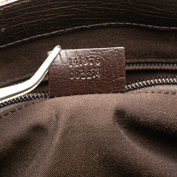 グッチ GGスプリーム ハンドバッグ 141976 ベージュ ブラウン PVC レザー レディース GUCCI 【中古】