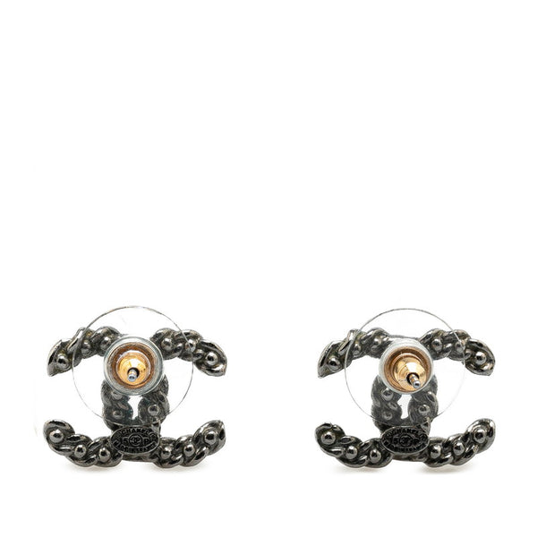 シャネル ココマーク ピアス ブラック メタル レディース CHANEL 【中古】