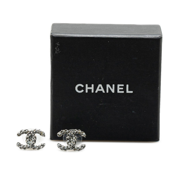 シャネル ココマーク ピアス ブラック メタル レディース CHANEL 【中古】