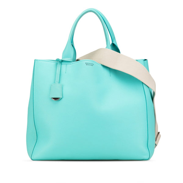 ティファニー ハンドバッグ ショルダーバッグ 2WAY ティファニーブルー レザー レディース TIFFANY&Co. 【中古】