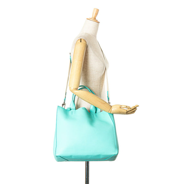 ティファニー ハンドバッグ ショルダーバッグ 2WAY ティファニーブルー レザー レディース TIFFANY&Co. 【中古】