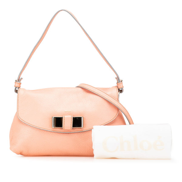 クロエ リボン モチーフ ハンドバッグ ショルダーバッグ 2WAY ピンク レザー レディース Chloe 【中古】