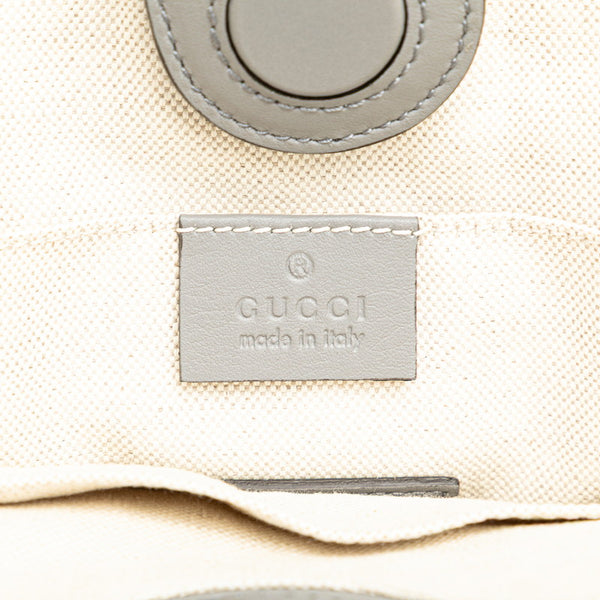 グッチ GGリボン ハンドバッグ ショルダーバッグ 2WAY 443089 グレー レザー レディース GUCCI 【中古】