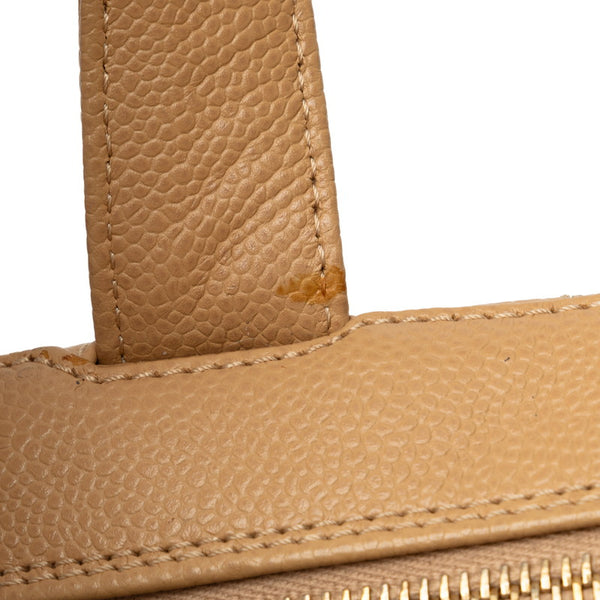 シャネル マトラッセ ココマーク ハンドバッグ ミニボストンバッグ べージュ キャビアスキン レディース CHANEL 【中古】