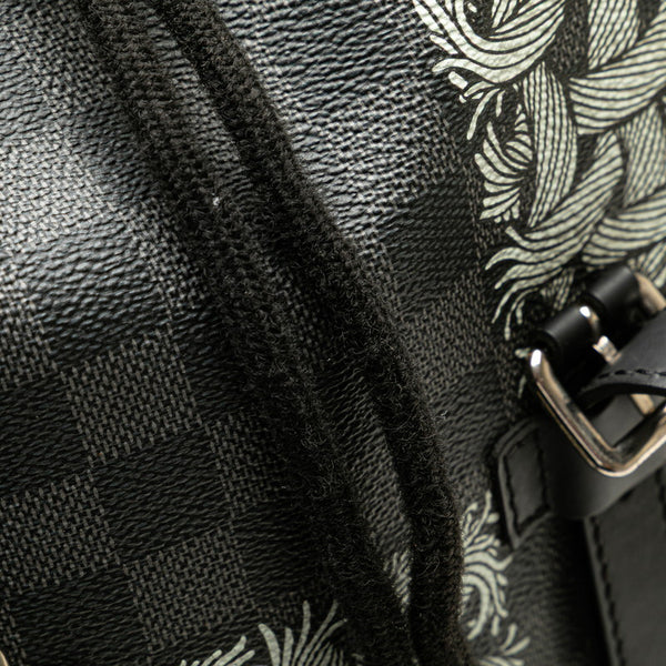 ルイ ヴィトン ダミエ グラフィット ネメス クリストファーPM リュック バックパック N41571 ブラック PVC レザー メンズ LOUIS VUITTON 【中古】