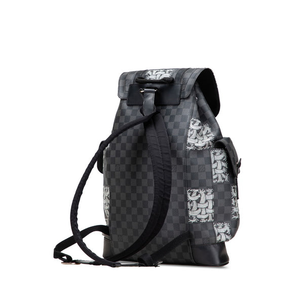 ルイ ヴィトン ダミエ グラフィット ネメス クリストファーPM リュック バックパック N41571 ブラック PVC レザー メンズ LOUIS VUITTON 【中古】
