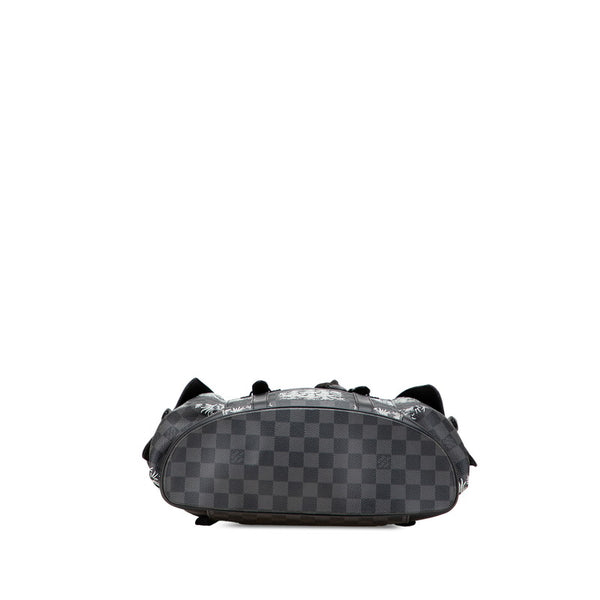 ルイ ヴィトン ダミエ グラフィット ネメス クリストファーPM リュック バックパック N41571 ブラック PVC レザー メンズ LOUIS VUITTON 【中古】