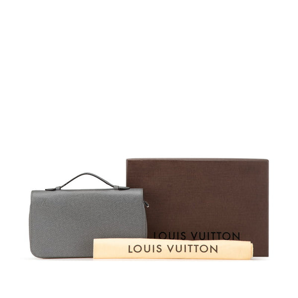 ルイ ヴィトン タイガ ジッピーXL 長財布 クラッチバッグ M42856 グラシエ グレー レザー メンズ LOUIS VUITTON 【中古】