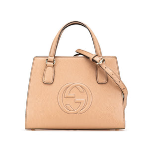 グッチ インターロッキングG ソーホー ハンドバッグ ショルダーバッグ 2WAY 607722 ベージュ レザー レディース GUCCI 【中古】