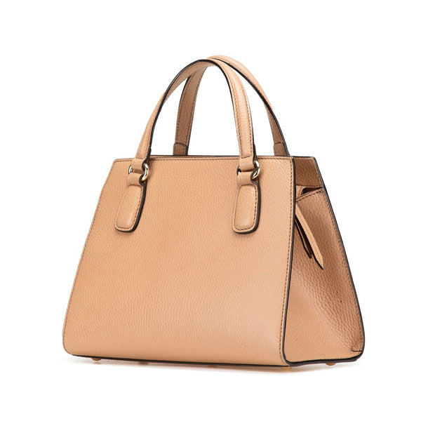 グッチ インターロッキングG ソーホー ハンドバッグ ショルダーバッグ 2WAY 607722 ベージュ レザー レディース GUCCI 【中古】