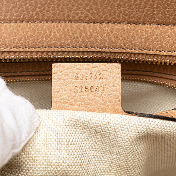 グッチ インターロッキングG ソーホー ハンドバッグ ショルダーバッグ 2WAY 607722 ベージュ レザー レディース GUCCI 【中古】
