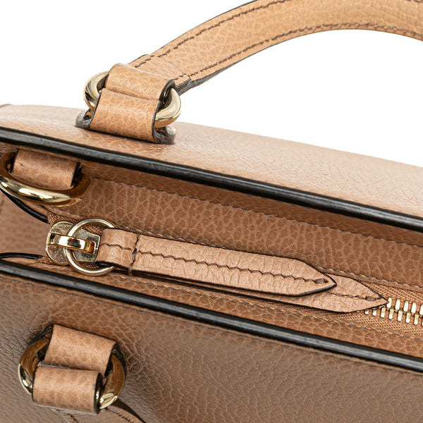 グッチ インターロッキングG ソーホー ハンドバッグ ショルダーバッグ 2WAY 607722 ベージュ レザー レディース GUCCI 【中古】