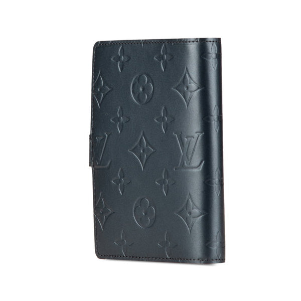 ルイ ヴィトン モノグラム マット アジェンダ PM 手帳カバー 6穴 R20935 ネイビー レザー メンズ LOUIS VUITTON 【中古】
