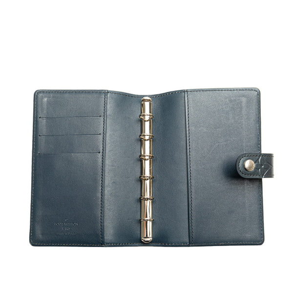 ルイ ヴィトン モノグラム マット アジェンダ PM 手帳カバー 6穴 R20935 ネイビー レザー メンズ LOUIS VUITTON 【中古】