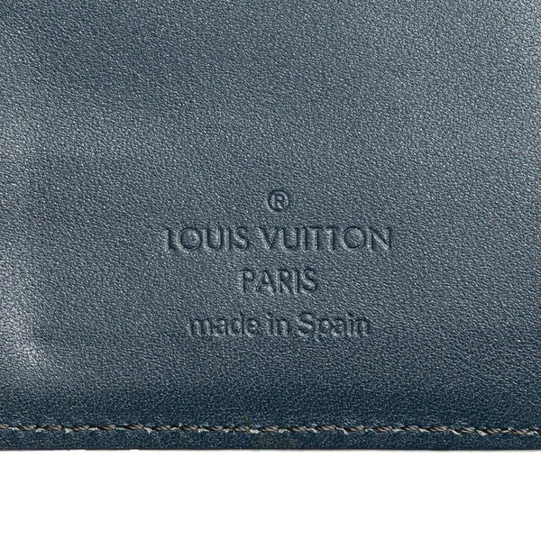 ルイ ヴィトン モノグラム マット アジェンダ PM 手帳カバー 6穴 R20935 ネイビー レザー メンズ LOUIS VUITTON 【中古】