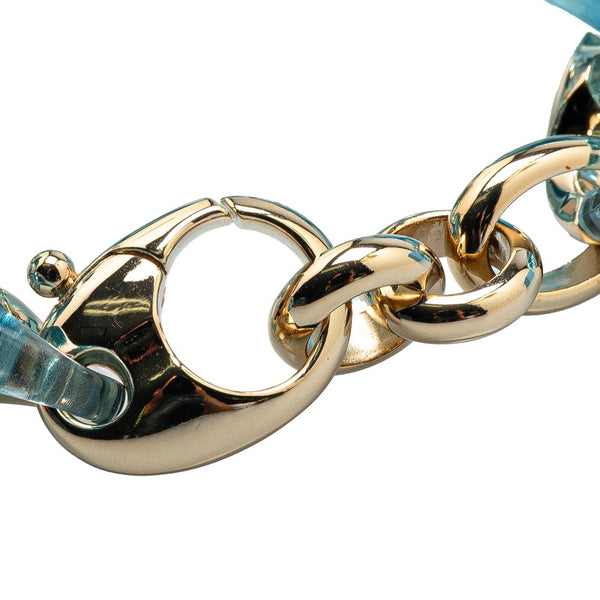 グッチ マリナ チェーン ブレスレット シルバー ブルー クリア メタル プラスチック レディース GUCCI 【中古】